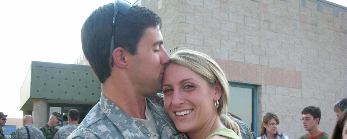 Frank LaRose in uniform with his wife